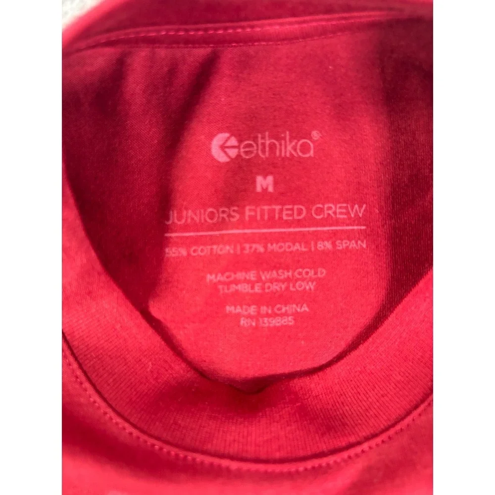 Ethika T Shirt Girls Medium Burgundy Shogun Peony Fitted‎ Graphic Cotton Stretch